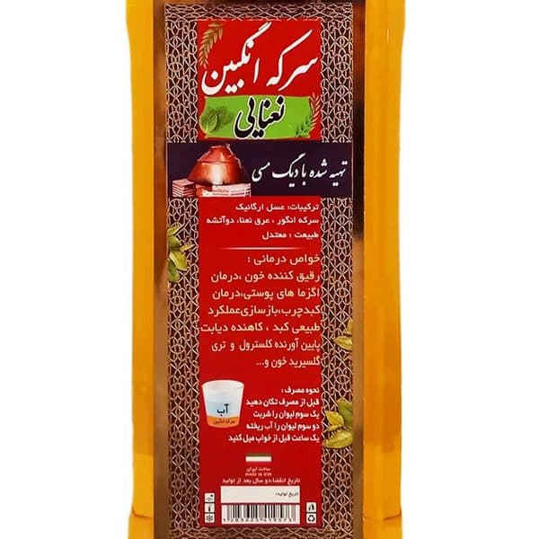 شربت سرکه انگبین نعنایی حجم 800 سی سی — تصویر ۲
