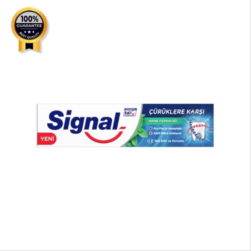 خمیردندان ضد پوسیدگی نعناعی سیگنال Signal اورجینال مدل Çürüklere Karşı حجم 100 میل