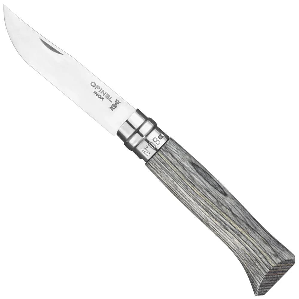چاقو اپینل 08 استنلس – چوب توس چند لایه – لوکس ادیشن Opinel No.08 Laminated Birch Folding Knife – Grey