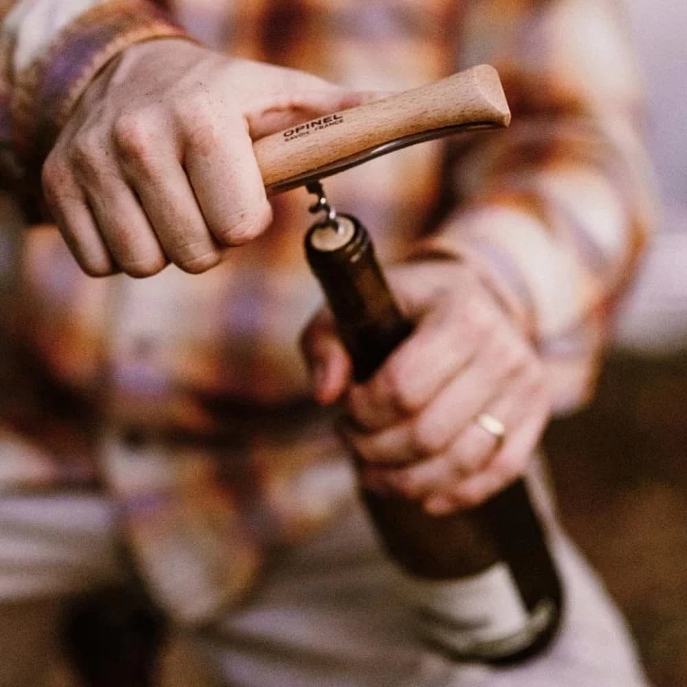 چاقو اپینل 10 استنلس با چوب پنبه باز کن Opinel No.10 Corkscrew Stainless Steel Folding Knife — تصویر ۲