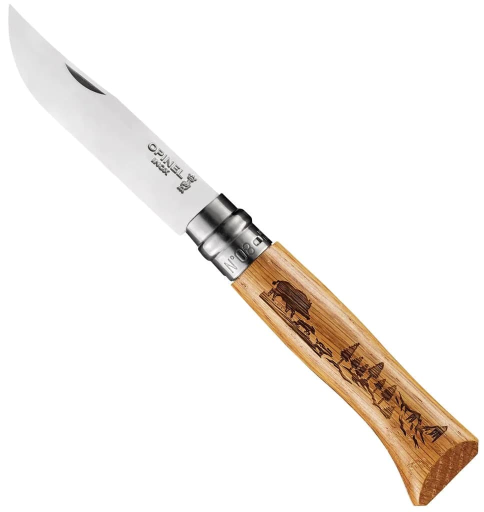 ست چاقو اپینل حکاکی طرح حیوانات – سایز 08 Opinel No.08 Engraved Animalia 6 Piece Box Set — تصویر ۴
