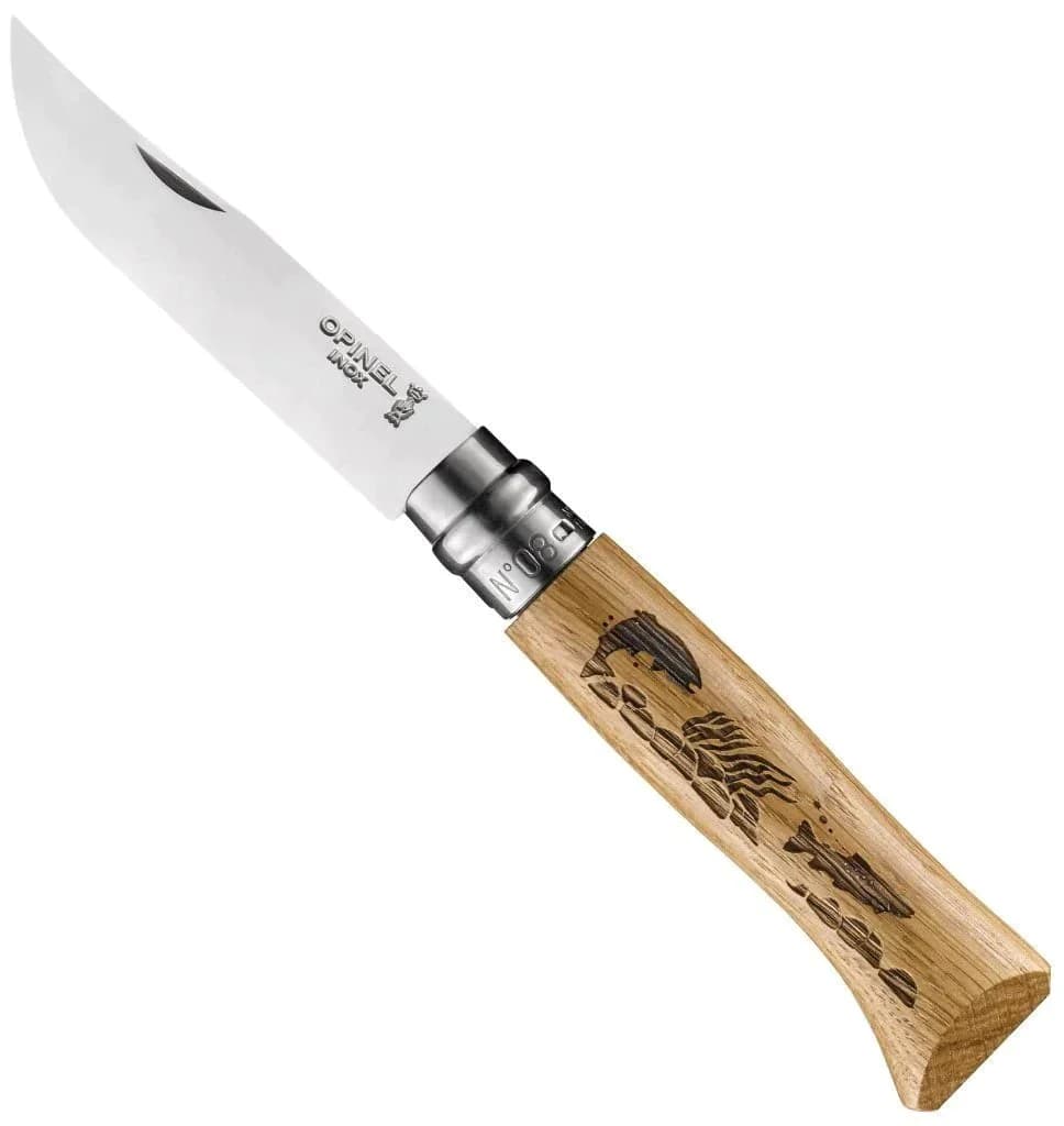 ست چاقو اپینل حکاکی طرح حیوانات – سایز 08 Opinel No.08 Engraved Animalia 6 Piece Box Set — تصویر ۵