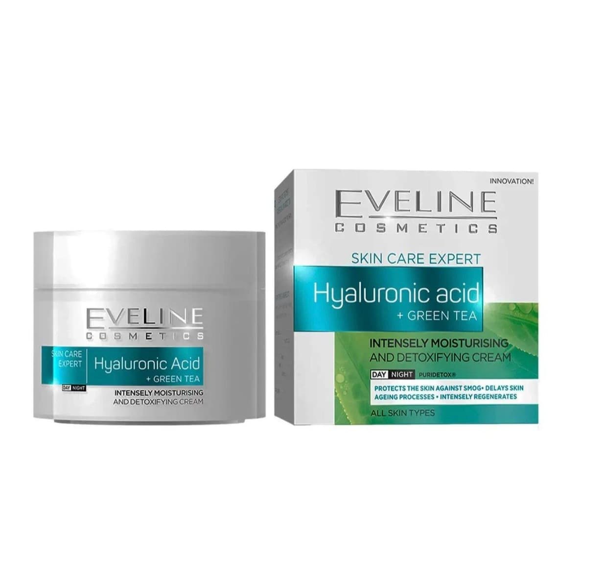 کرم مرطوب کننده و آبرسان هیالورونیک اسید و چای سبز اولاین 50ml