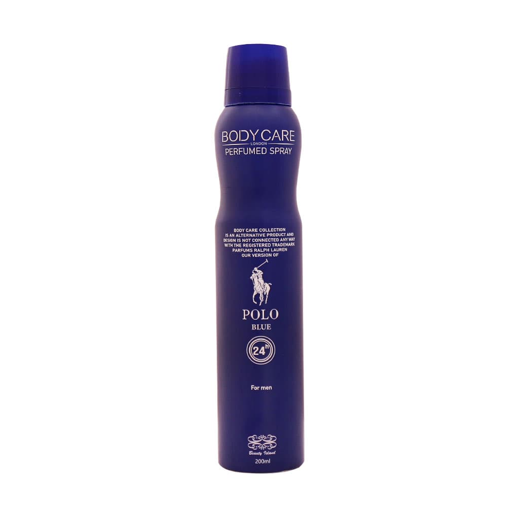 اسپری بدن مردانه پلو آبی بادی کر 200 میلی لیتر Body Care Polo Blue Body Spray For Men 200 ml