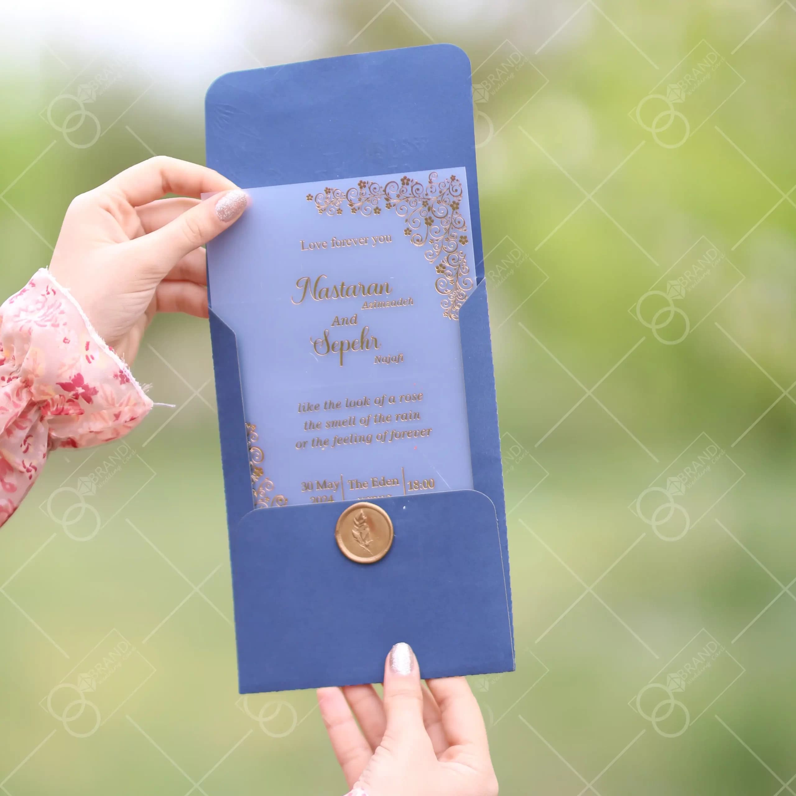 کارت عروسی طلقی مدل Mabel