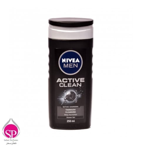 شامپو سر و بدن مردانه نیوا NIVEA ACTIVE CLEAN حاوی زغال فعال حجم 250 میل — تصویر ۴