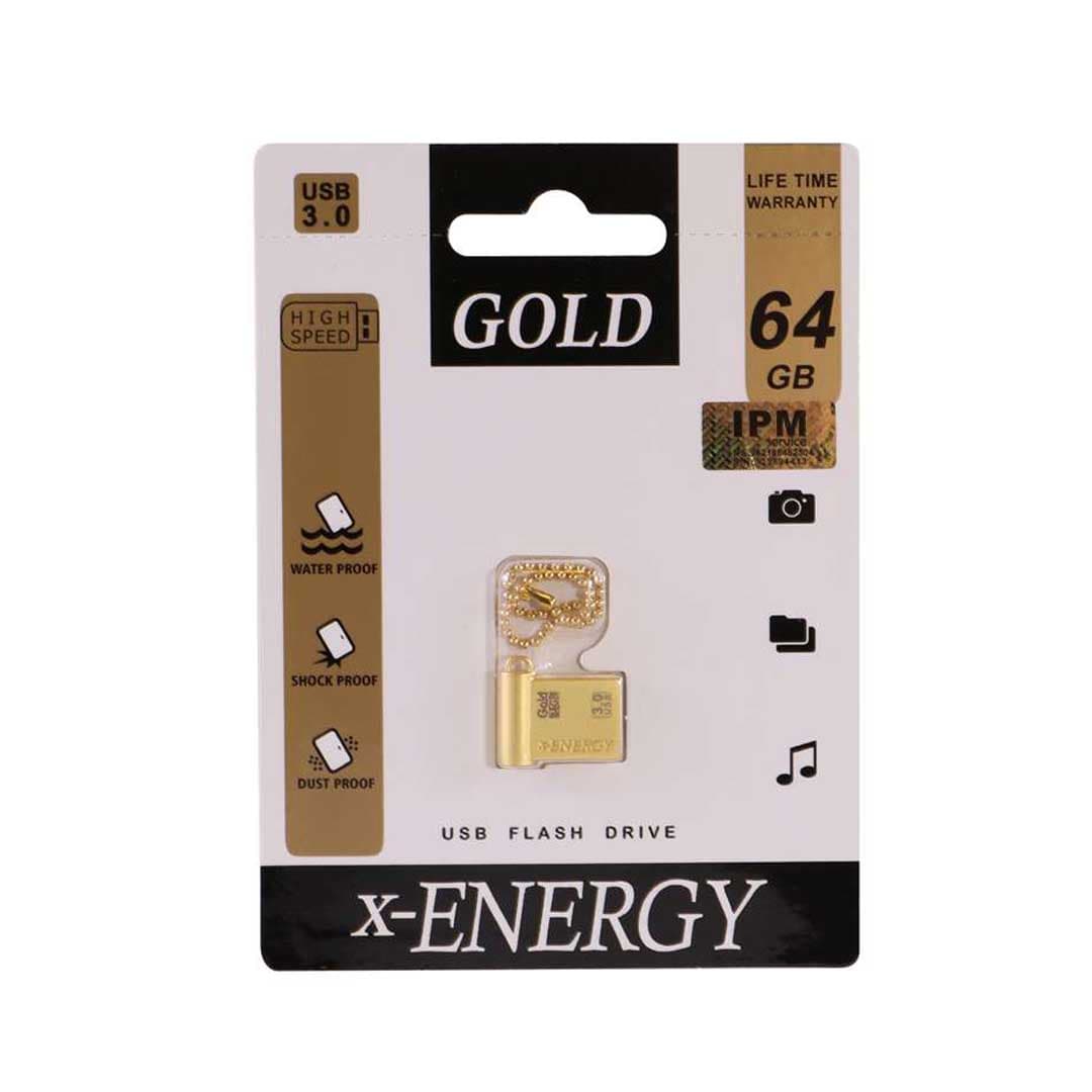 فلش مموری X-Energy مدل GOLD USB3.0 با ظرفیت 64 گیگابایت – گارانتی مادام العمر