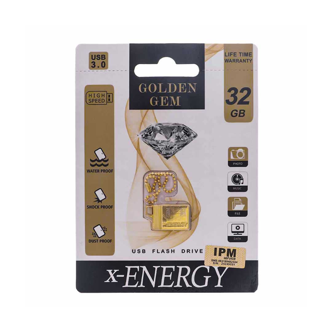 فلش مموری X-Energy مدل GOLD USB3.0 با ظرفیت 32 گیگابایت – گارانتی مادام العمر