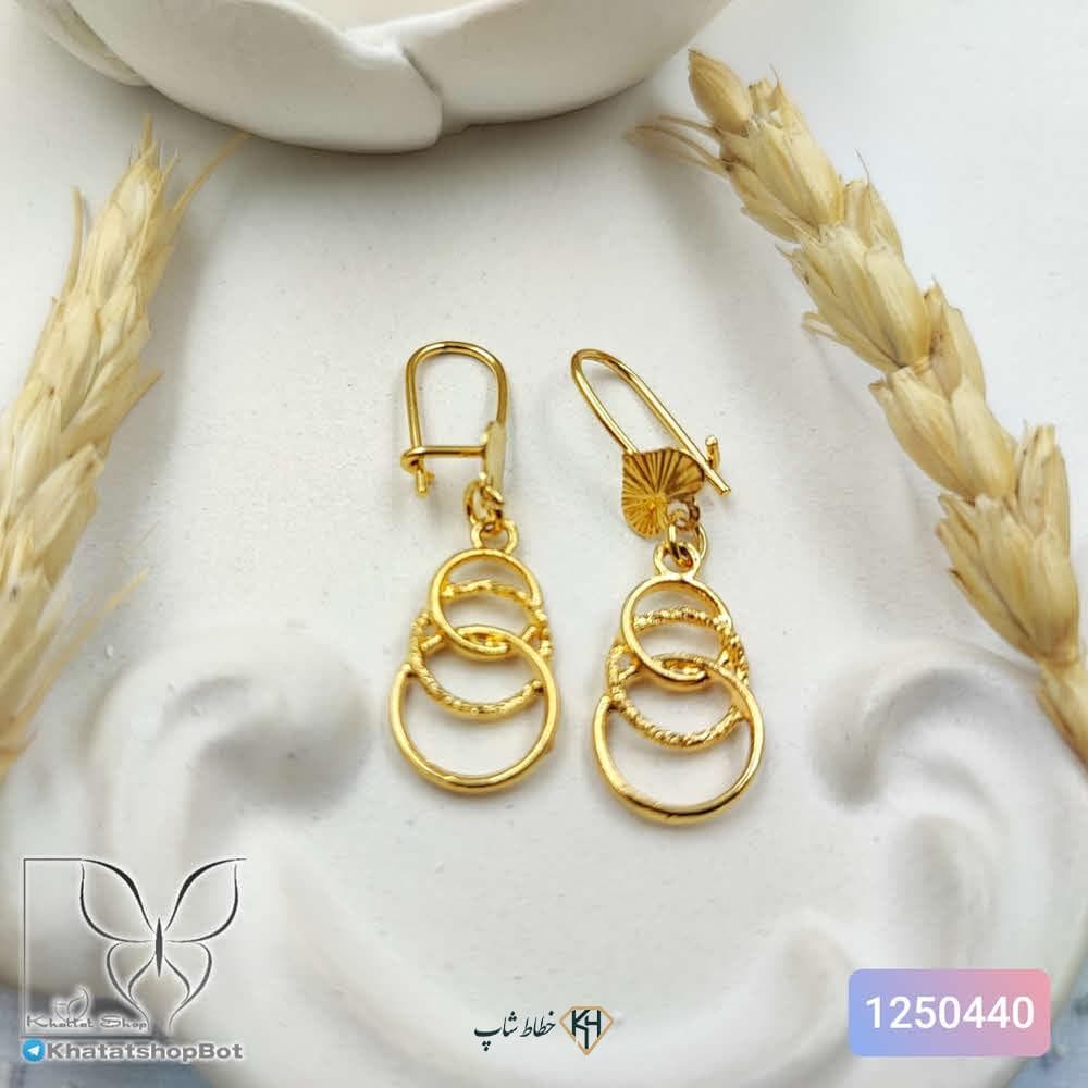گوشواره CityGold بچه‌گانه 3حلقه ردیفی (6 جفتی)