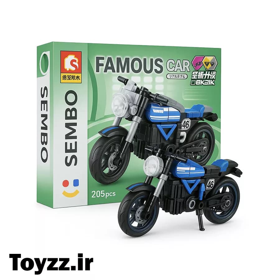 ساختنی لگو موتور برند سمبو بلاک مدل SEMBO BLOCK FAMOUS CAR 714536