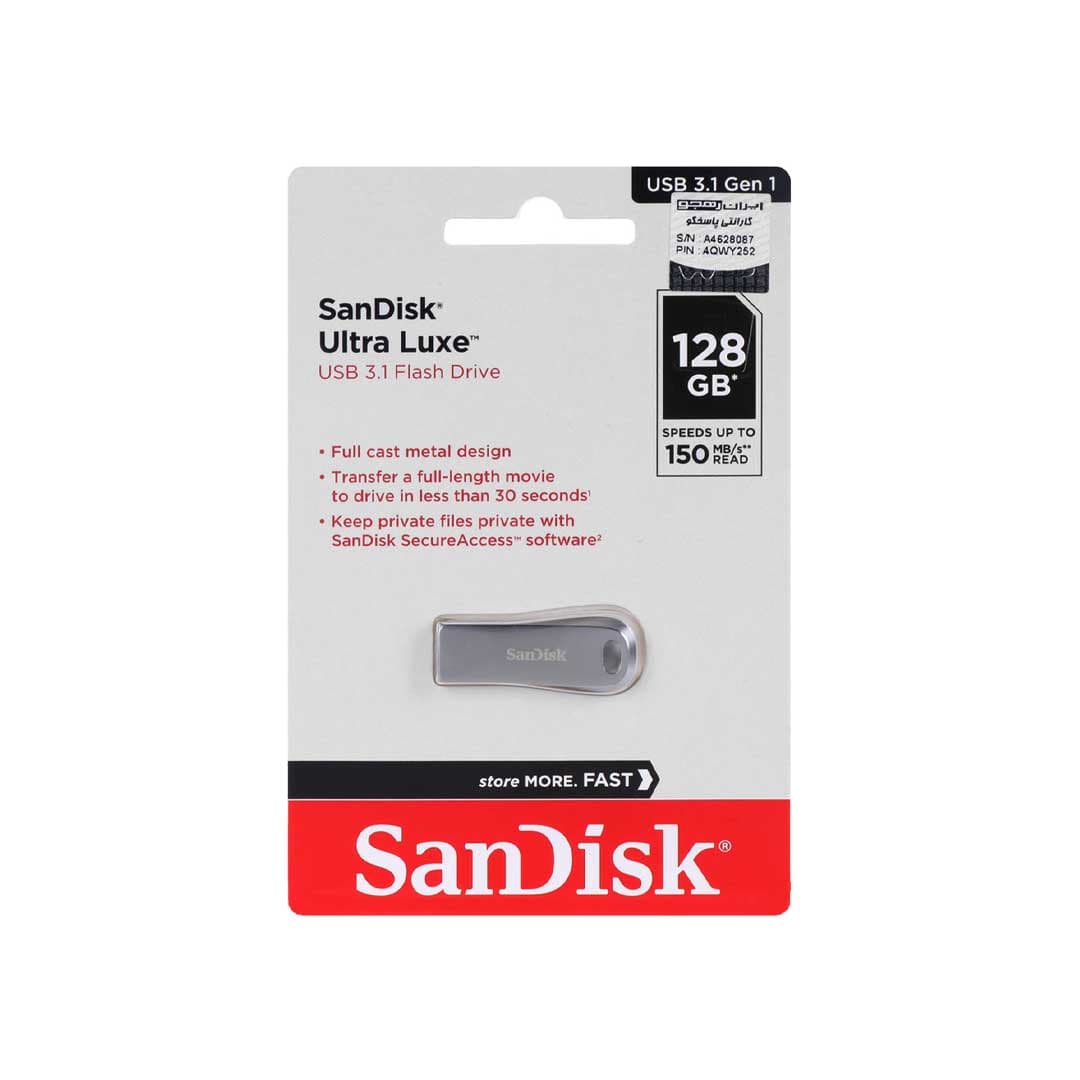 فلش سندیسک مدل Ultra Luxe USB3.1 با ظرفیت 128 گیگابایت – گارانتی — تصویر ۲