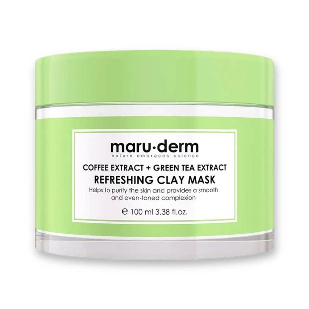 ماسک صورت خاک رس و درخت چای سبز مارودرمmaruderm مدل Refreshing Clay Mask پوکه سبز حجم 100 میل
