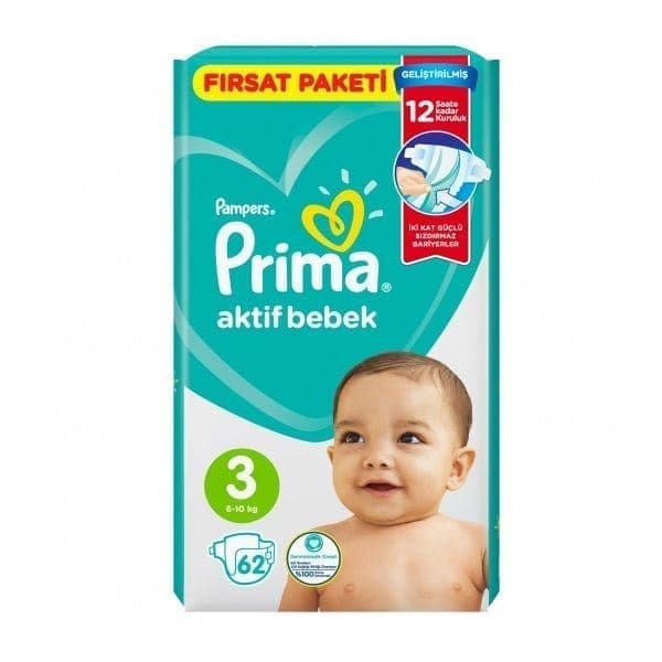 پوشک بچه پمپرز سایز 3 ترک 62 تایی