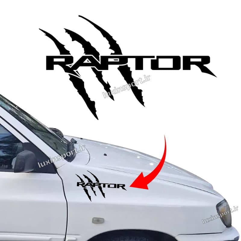 برچسب بدنه خودرو طرح RAPTOR – مشکی – 29*17 سانت