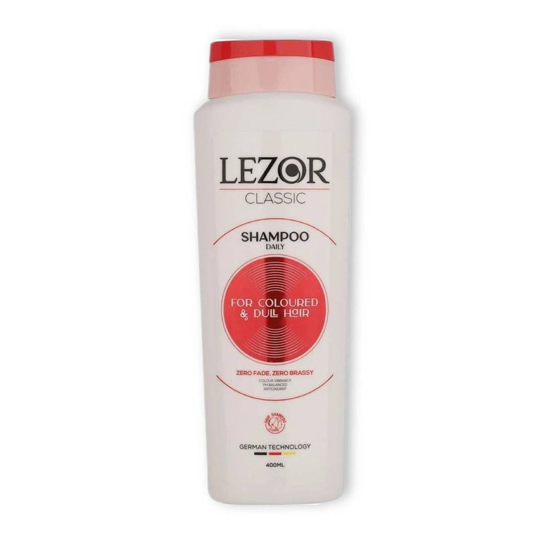 شامپو روزانه موهای رنگ شده و کدر لزور LEZOR مدل Daily For Coloured & Dull Hair حجم 400 میل