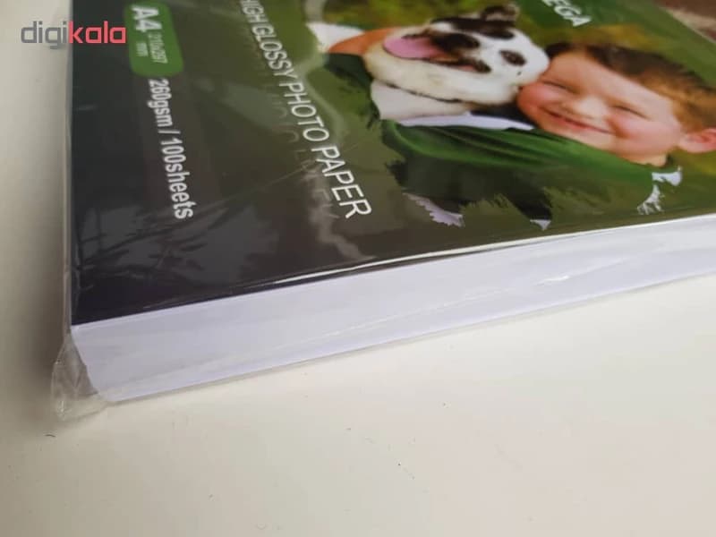 کاغذ فتوگلاسه ضدآب پشت مارکدار 260 گرم سایز A4 بسته 100 عددی مگا Mega — تصویر ۴