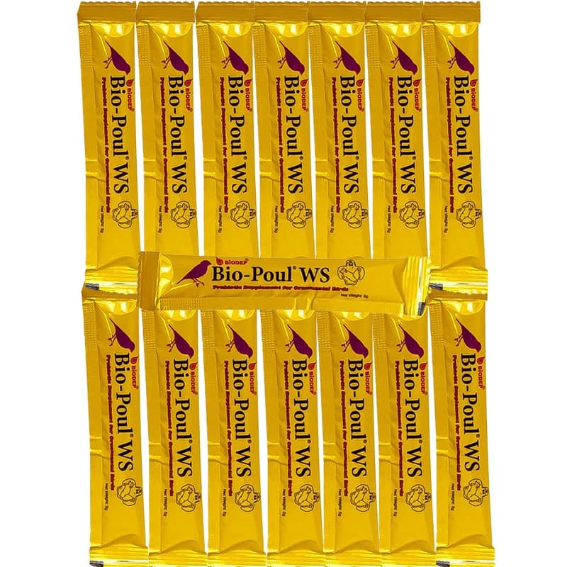 پودر پروبیوتیک پرندگان زینتی بیودپ مدل Bio-Poul WS بسته 15 عددی — تصویر ۲