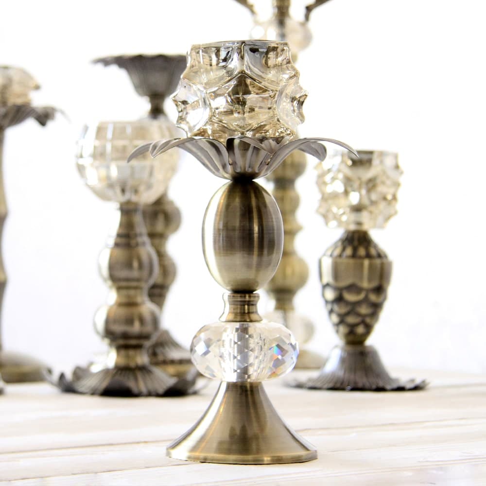 شمعدان مدل استوانه آنتیک مجموعه دو عددی کد A-10033 — تصویر ۲