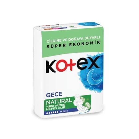 نوار بهداشتی کوتکس ویژه شب مدل Natural بسته 14 عددی