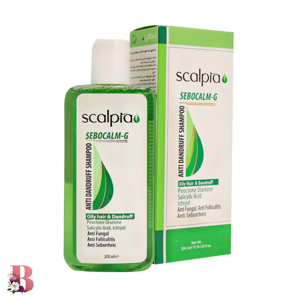 شامپو ضد شوره موهای چرب اسکالپیا مدل Sebocalm-G حجم ۲۰۰ میلی لیتر | Scalpia Sebocalm-G Anti Dandruff Shampoo ۲۰۰ ml