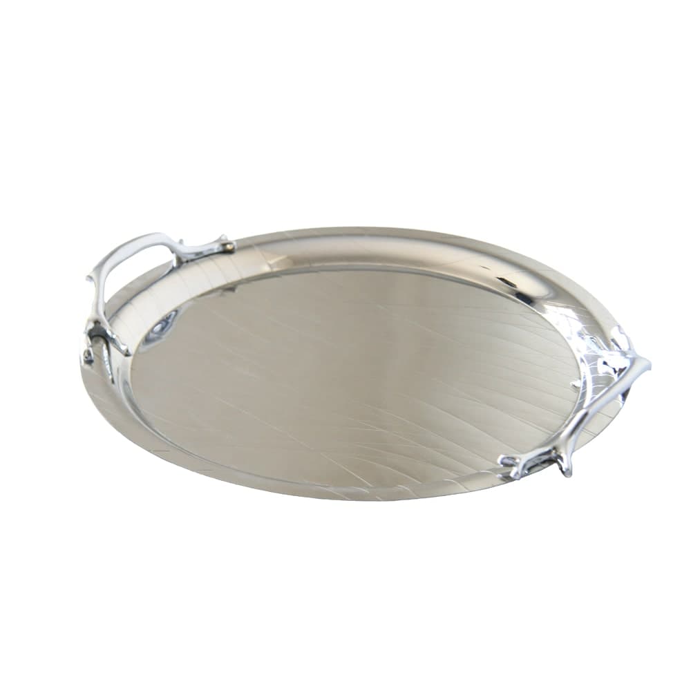 سينی پذیرایی مدل گرد استیل لیزری کد SS-90087