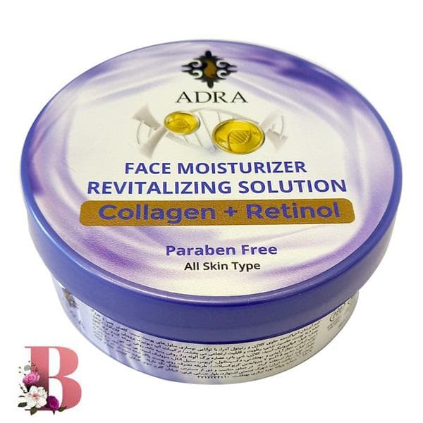 کرم آبرسان دست و صورت کلاژن و رتینول کاسه ای آدرا ۲۰۰ میلی لیتر | Adra Collagen + Retinol Revitalizing & Moisturizer Face Cream 200ml