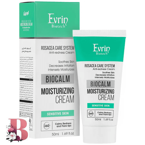 کرم مرطوب کننده بایوکالم اورین مناسب پوست حساس ۵۰ میلی لیتر | Evrin Biocalm Moisturizing Cream 50ml