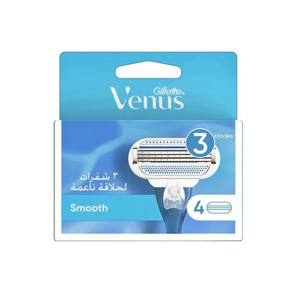 تیغ یدک ۳ لبه ونوس ژیلت مدل SMOOTH بسته ۴ عددی | Gillette Venus 3edged spare razor SMOOTH model pack4