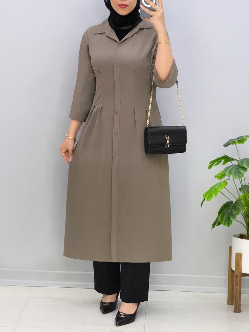 مانتو مزونی کرپ بندیا کد 968233