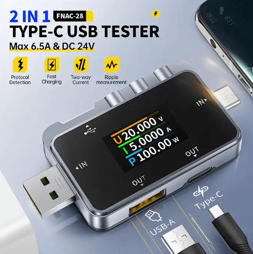 تستر USB دوکاره FNIRSI FNAC-28 — تصویر ۴