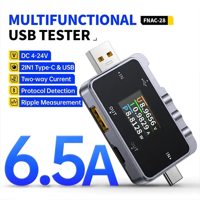 تستر USB دوکاره FNIRSI FNAC-28 — تصویر ۷