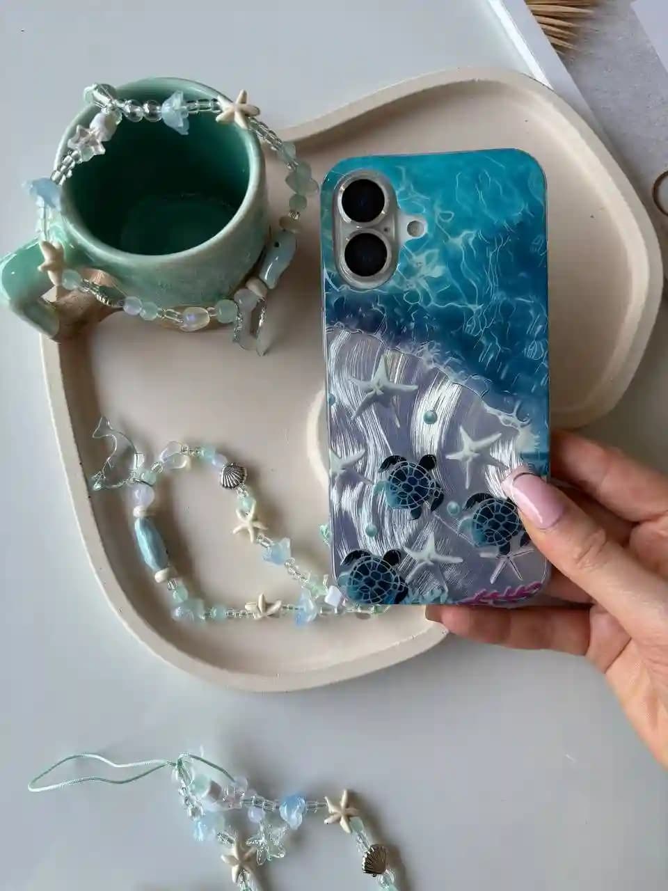 قاب موج دریا و لاک پشت ( بدون آویز ) Iphone 16 pro — تصویر ۵