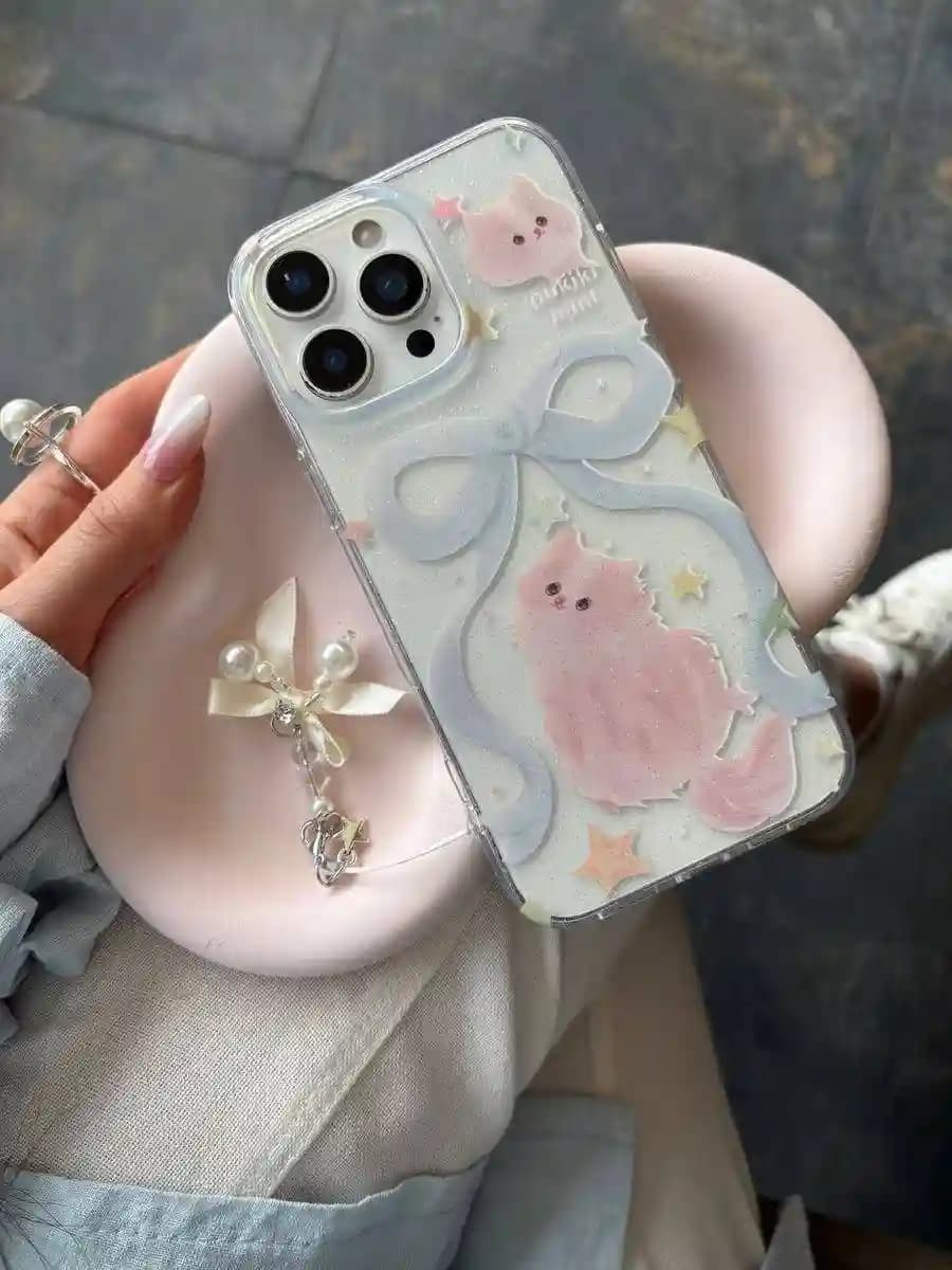 قاب شاینی گربه سفید Iphone 17 promax — تصویر ۴