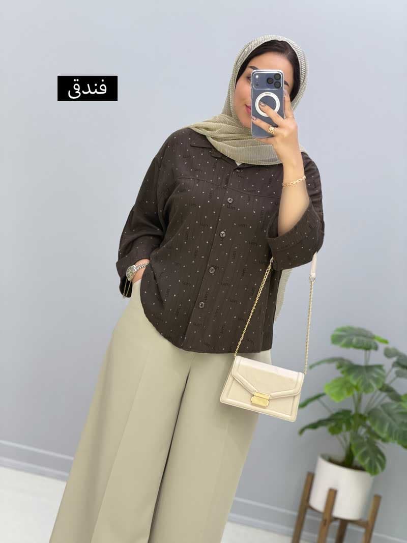 شومیز جلودکمه شانتون ماوا کد 20971046 — تصویر ۴