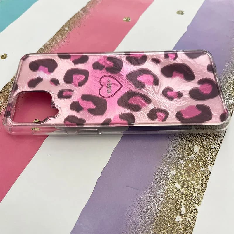 قاب گوشی Galaxy A12 / M12 سامسونگ طرح پلنگی صورتی کد 983