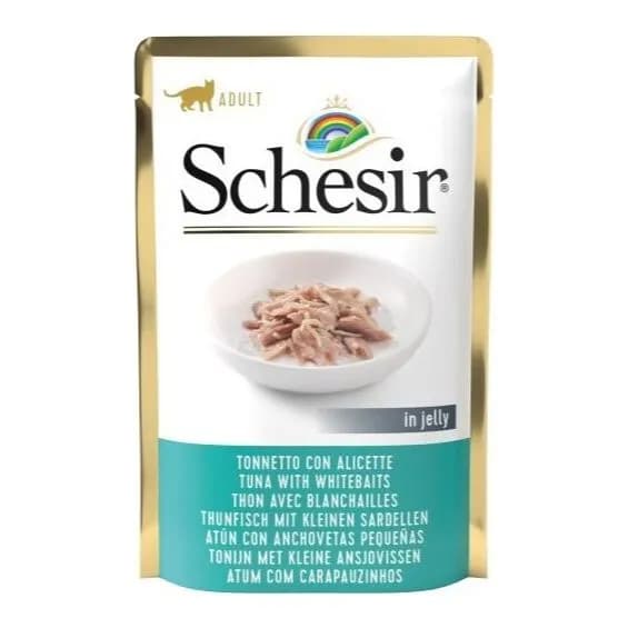 پوچ گربه شسیر طعم ماهی تن و وایت بیت در ژله