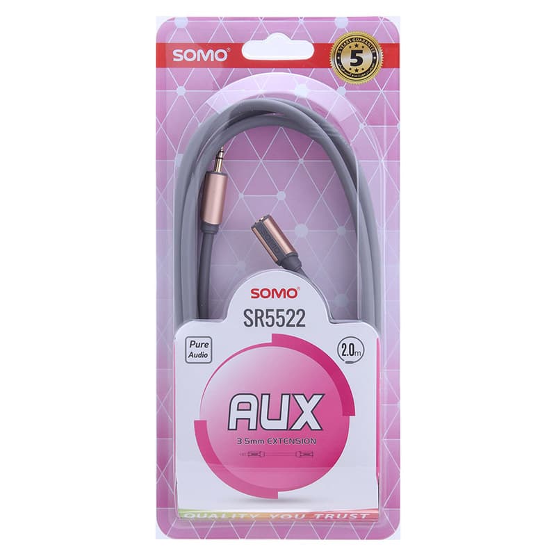 کابل افزایش طول 3.5 میلی متری صدا سومو مدل SOMO SR5522 (طول 2 متر) — تصویر ۲