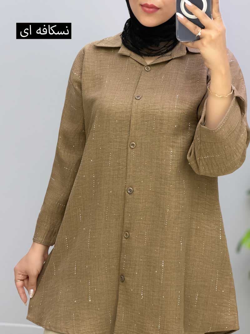 شومیز مانتویی شانتون آدلا کد 9571098 — تصویر ۴