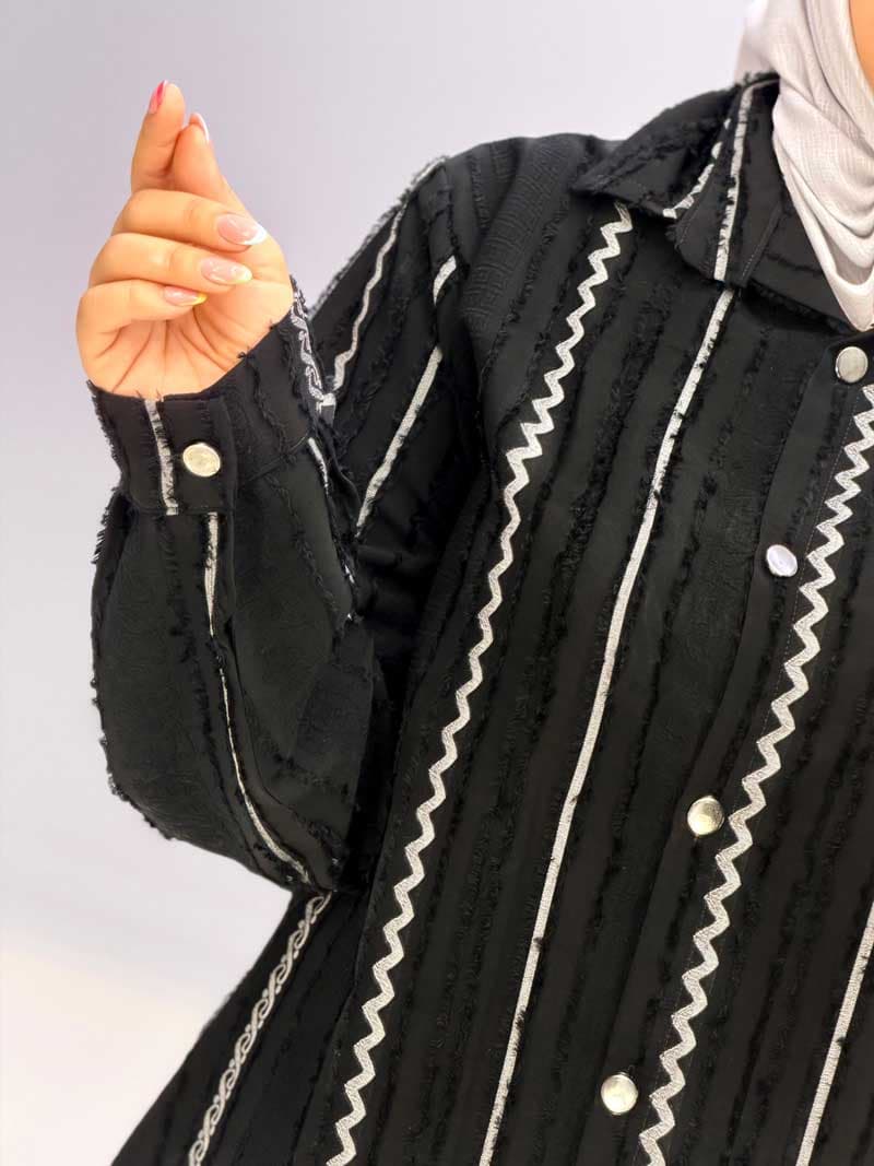 مانتو بلند ژاکارد ساره کد 957272 — تصویر ۲