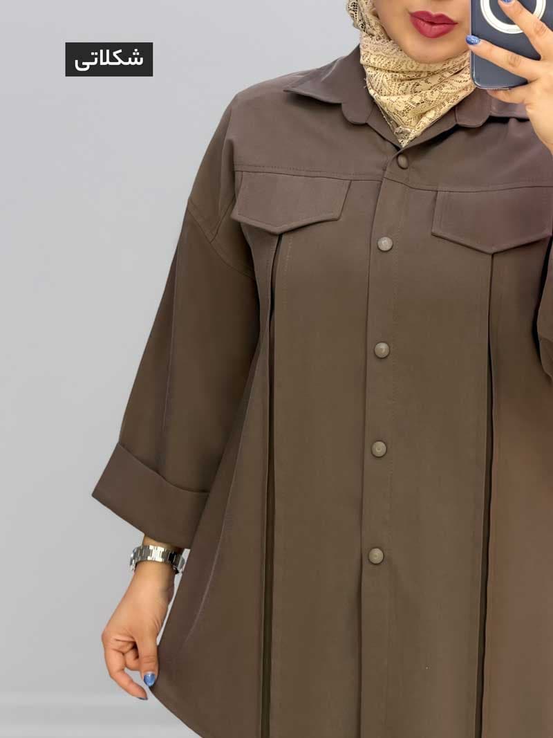 مانتو یقه مردانه سیلک ژیهان کد 227791 — تصویر ۳