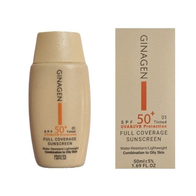 کرم ضد آفتاب رنگی ژیناژن SPF 50 مناسب پوست‌های چرب و مختلط مدل 01 ‌ — تصویر ۸