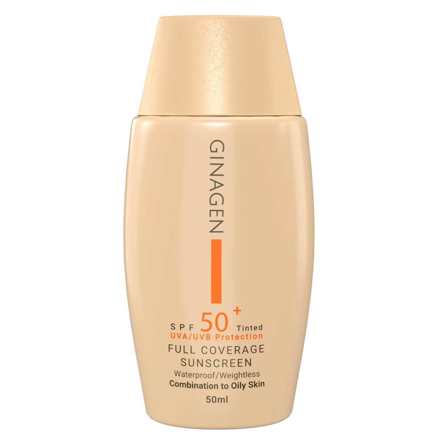 کرم ضد آفتاب رنگی ژیناژن SPF 50 مناسب پوست‌های چرب و مختلط مدل 01 ‌