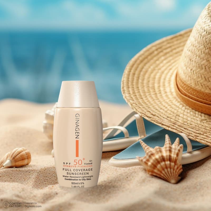 کرم ضد آفتاب رنگی ژیناژن SPF 50 مناسب پوست‌های چرب و مختلط مدل 01 ‌ — تصویر ۴