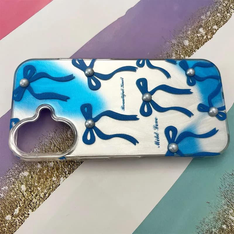 قاب گوشی iPhone 17 آیفون طرح پاپیون مرواریدی کد 909 — تصویر ۳