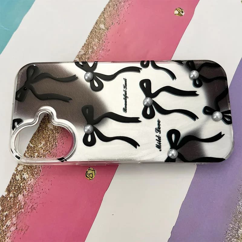 قاب گوشی iPhone 17 آیفون طرح پاپیون مرواریدی کد 909 — تصویر ۲