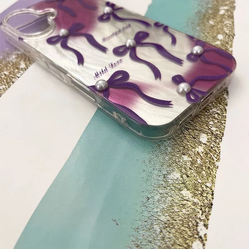قاب گوشی iPhone 17 آیفون طرح پاپیون مرواریدی کد 909 — تصویر ۴