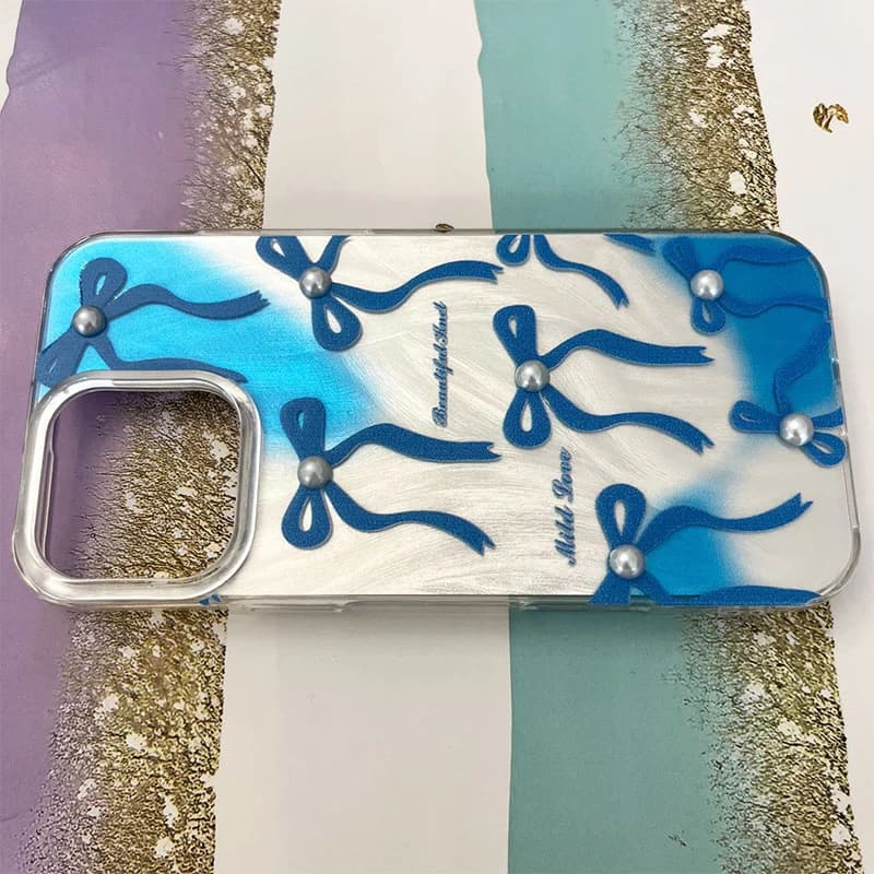 قاب گوشی iPhone 16 Pro Max آیفون طرح پاپیون مرواریدی کد 909