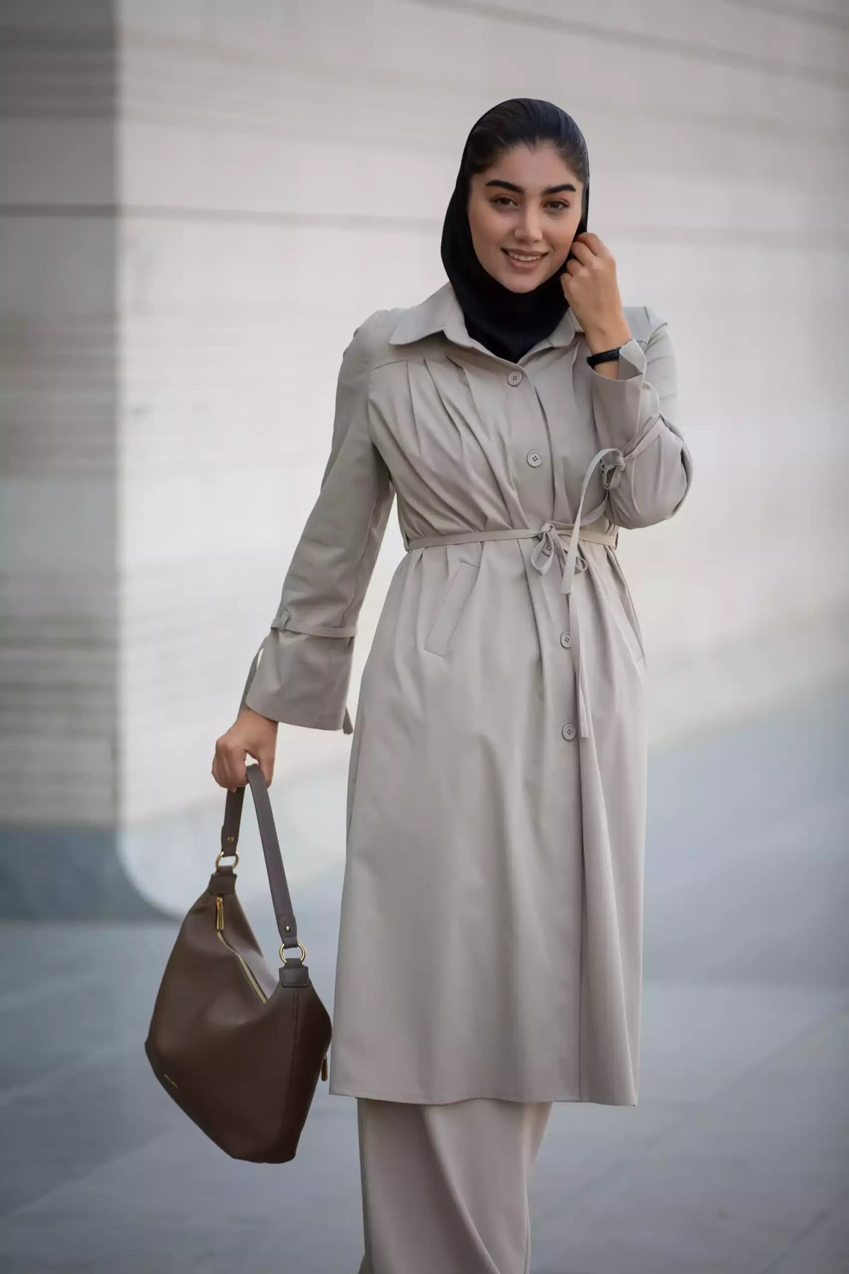 بارانی پارکا بلند سینه پیلی (استایل دانشجویی) — تصویر ۳