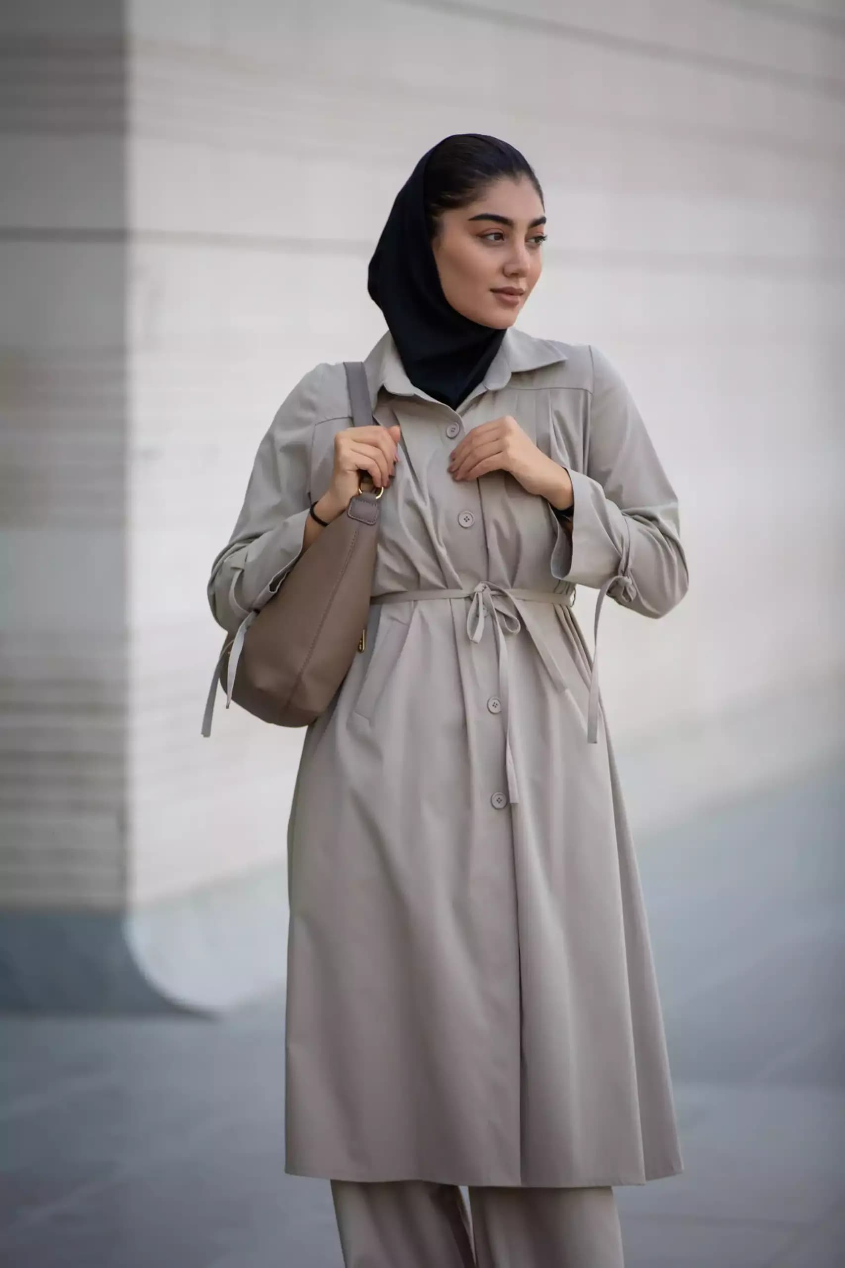 بارانی پارکا بلند سینه پیلی (استایل دانشجویی) — تصویر ۴