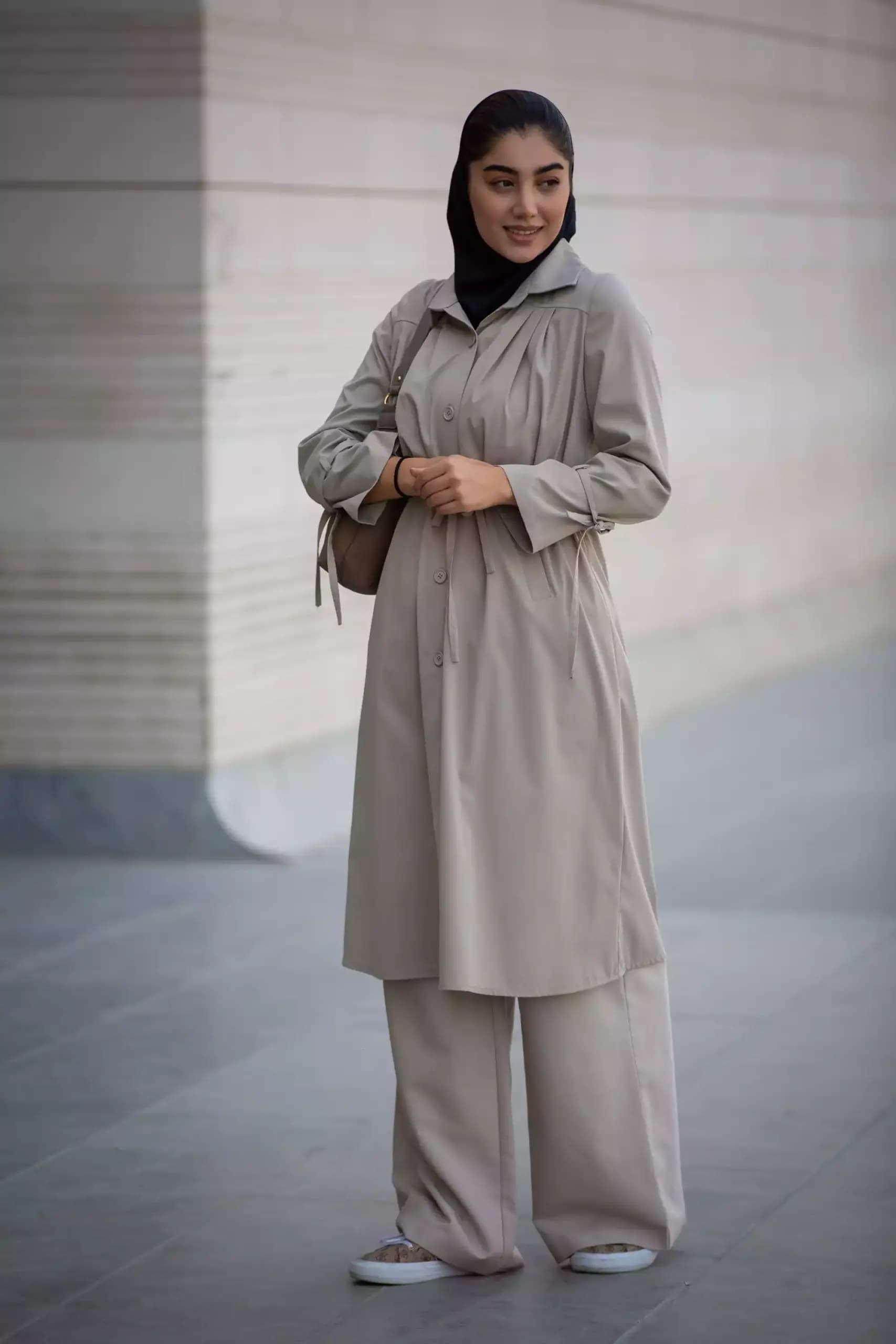 بارانی پارکا بلند سینه پیلی (استایل دانشجویی) — تصویر ۵